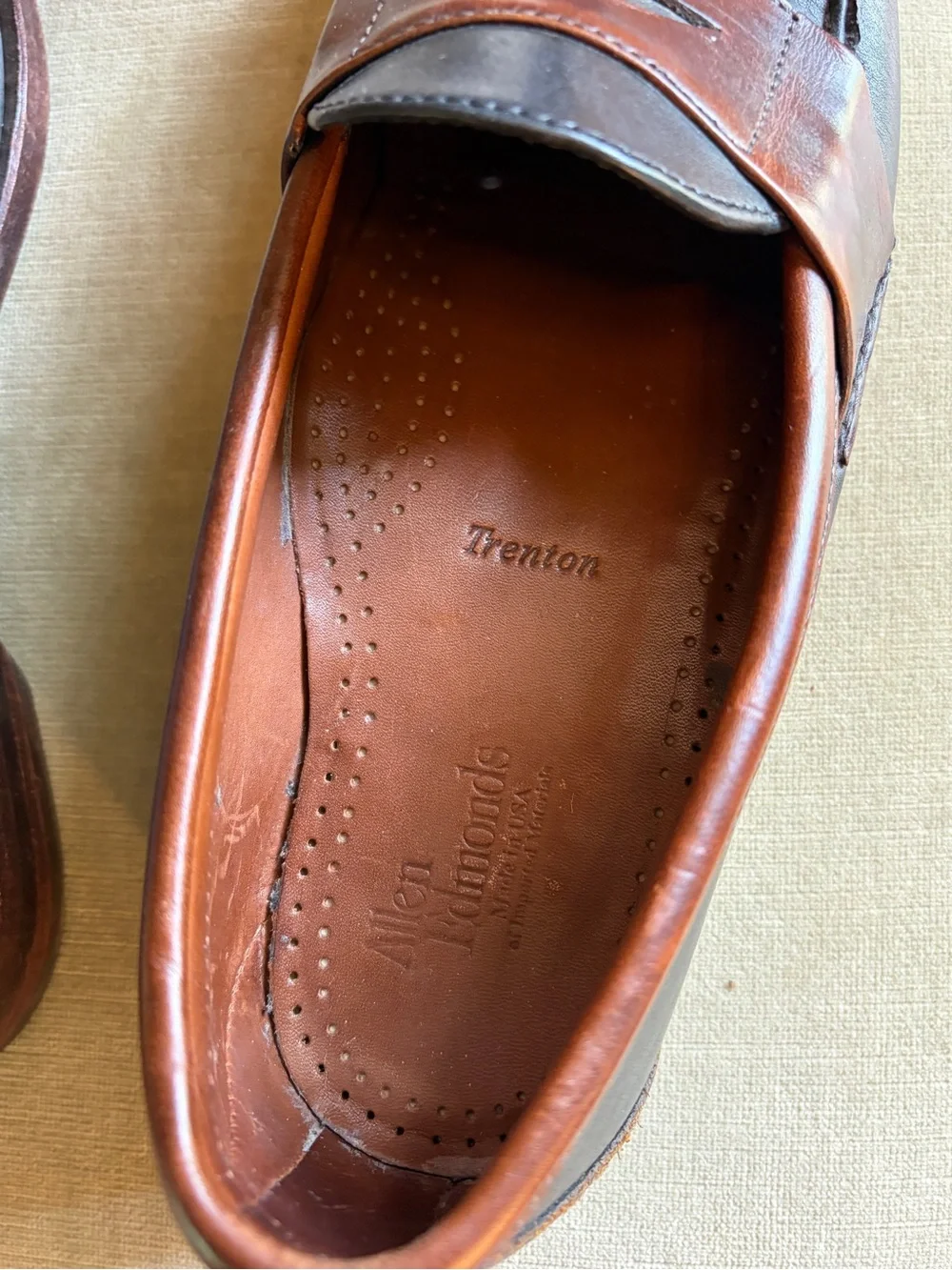 Allen Edmonds Trenton All Leather 2 Tone Loafer 8.5D Black/Brown Excellent